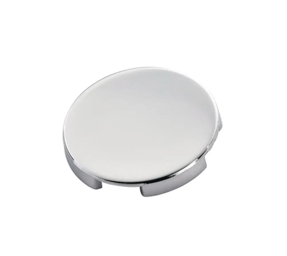 Chromfarbene Griffkappe von Ideal Standard mit einem glatten, runden Design und zwei seitlichen Halterungen zur Befestigung.